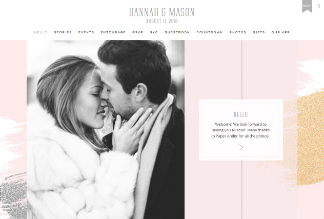 Brushed Glitter - Rose multi-pages website layout