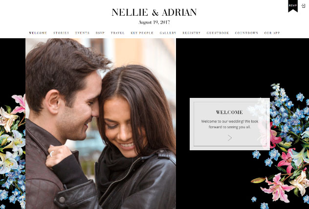 Noir Petite multi-pages website layout