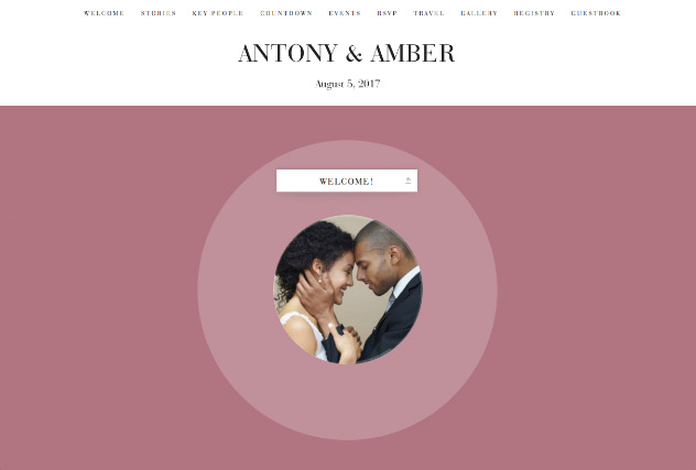 Truly Antique Pink single page website layout