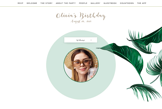 Modern Palm White single page website layout